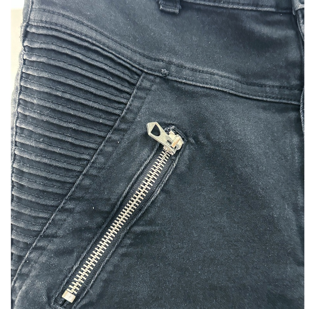 Zara Basic Z1975 🌟Moto Skinny Ankle Jeans Women's 6 Mid Rise Stretch Denim Black - Picture 6 of 11